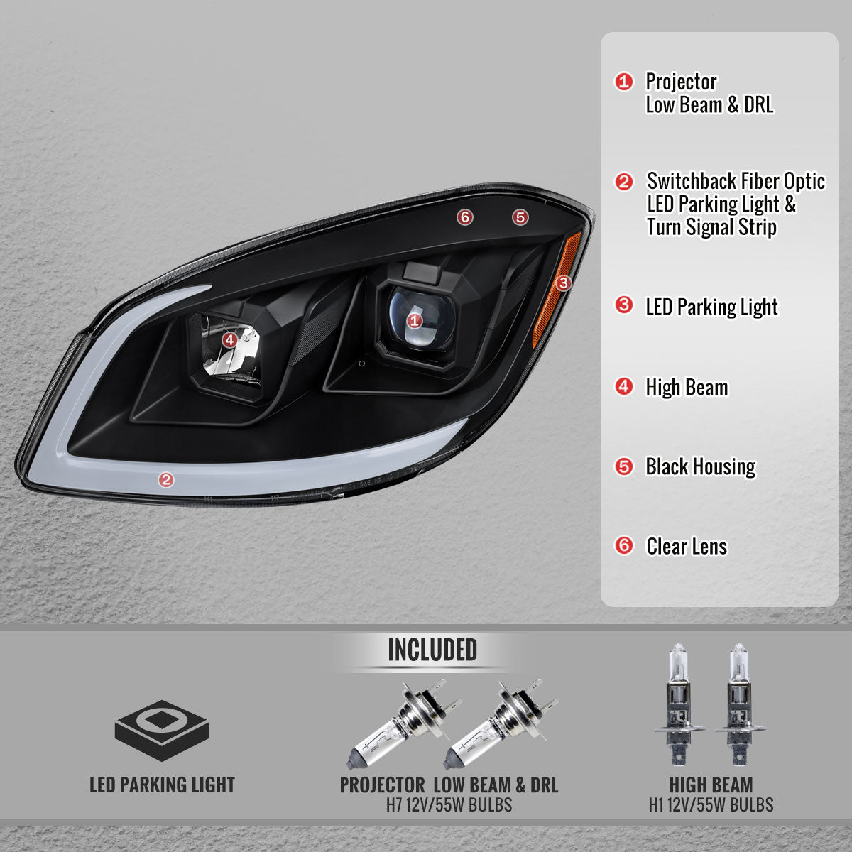 Spec-D 2005?€?2010 Chevrolet Cobalt Pontiac G5/Pursuit LED Bar Projector w/ LED DRL Light Tube Matte Black Headlights