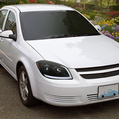 Spec-D 2005?€?2010 Chevrolet Cobalt Pontiac G5/Pursuit LED Bar Projector w/ LED DRL Light Tube Matte Black Headlights