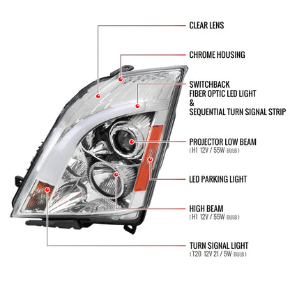 Spec-D Cadillac CTS 10 chrome headlights