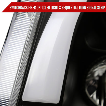 Spec-D 2008-2014 Cadillac CTS Switchback Sequential LED Bar Projector Black Headlights