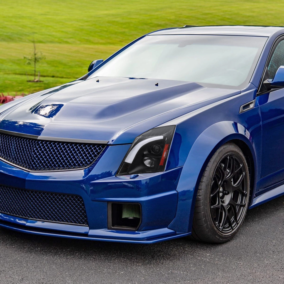 Spec-D 2008-2014 Cadillac CTS Switchback Sequential LED Bar Projector Black Headlights