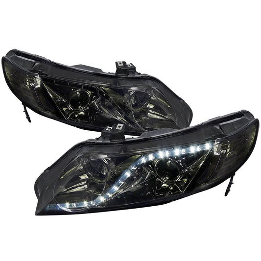 Spec-D 2006 Honda Civic 4DR R8 smoked headlights upgrade