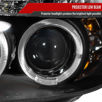 Spec-D 2006-2011 Honda Civic 4DR Projector w/ R8 Style LED Light Strip Black Headlights