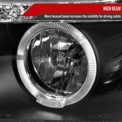 Spec-D 2006-2011 Honda Civic 4DR Projector w/ R8 Style LED Light Strip Black Headlights