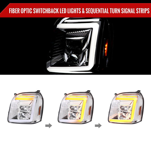 2008 GMC Yukon XL Spec-D chrome aftermarket Projector headlights