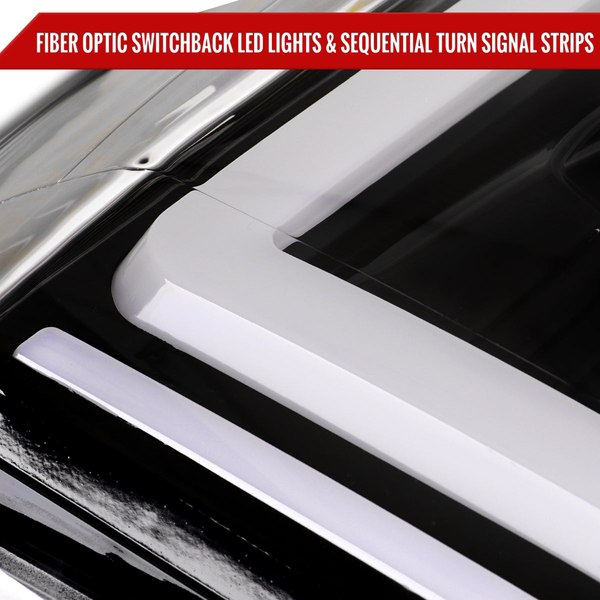 Spec-D 2007-2014 GMC Yukon/XL 1500/XL 2500 Switchback Sequential LED Turn Signal Projector J Black Headlights