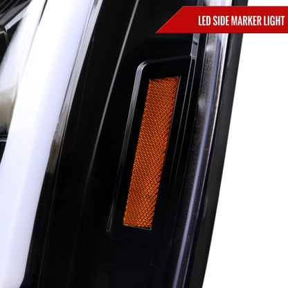 Spec-D 2007-2014 GMC Yukon/XL 1500/XL 2500 Switchback Sequential LED Turn Signal Projector J Black Headlights