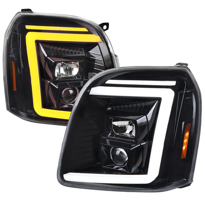 Spec-D 2007 GMC Yukon XL black sequential headlights upgrade