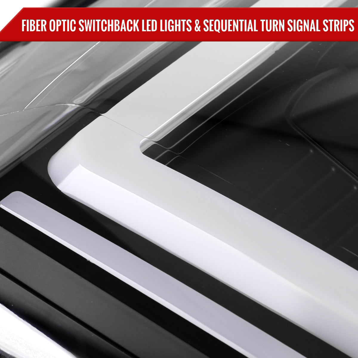 Spec-D 2007-2014 GMC Yukon/XL 1500/XL 2500 Switchback Sequential LED Turn Signal Projector Black Headlights