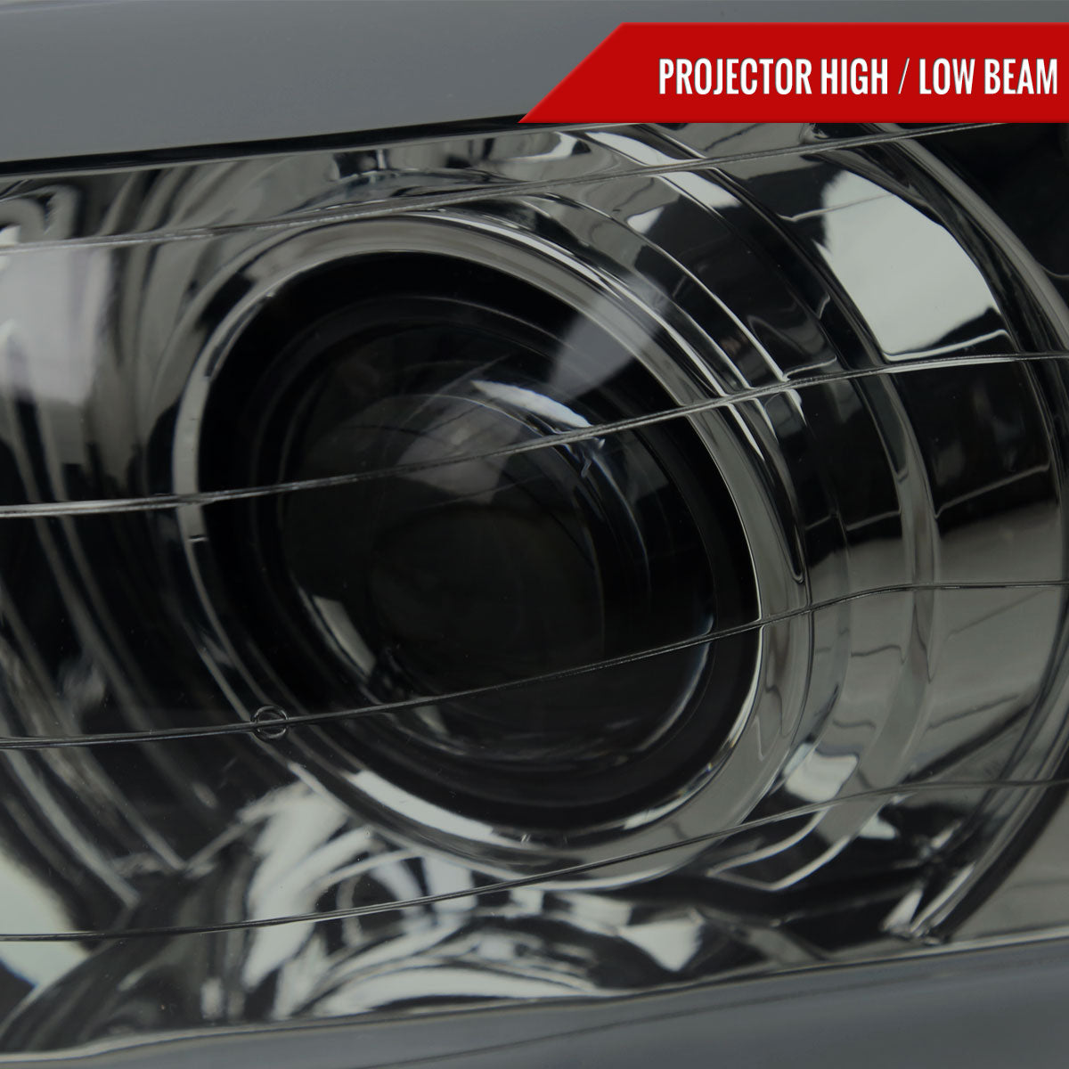 Spec-D 2004 Ram Projector smoked LED bar headlights