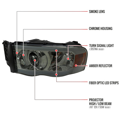 Spec-D Ram Projector 04 smoked headlights