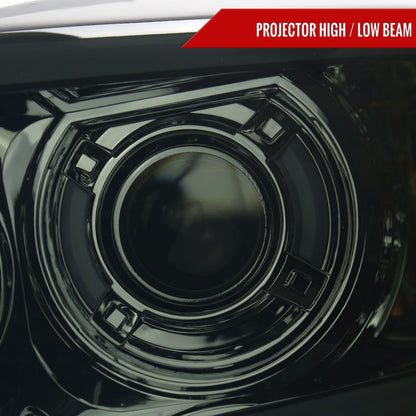 Spec-D 2008 Dodge ram 2500 Projector smoked LED bar headlights