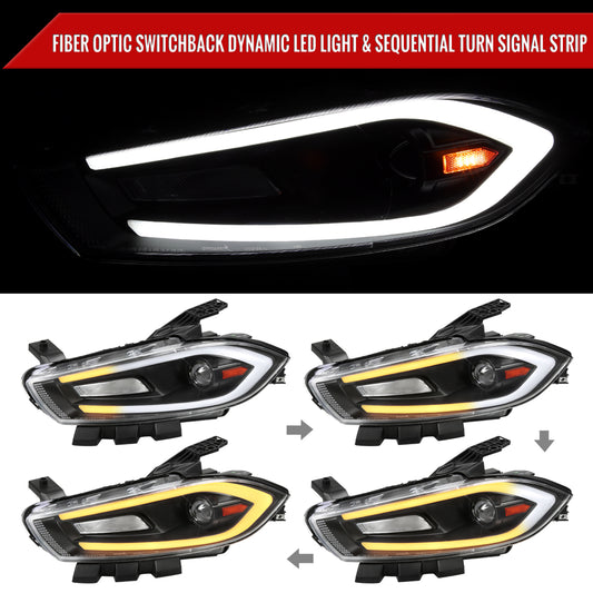 2014 Dodge Dart Animated Blk Spec-D aftermarket headlights