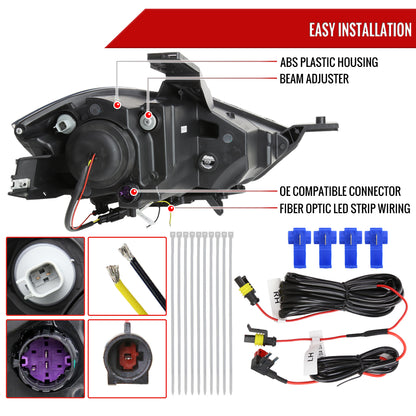 14 Dodge Dart Animated Pro Spec-D black sequential headlights