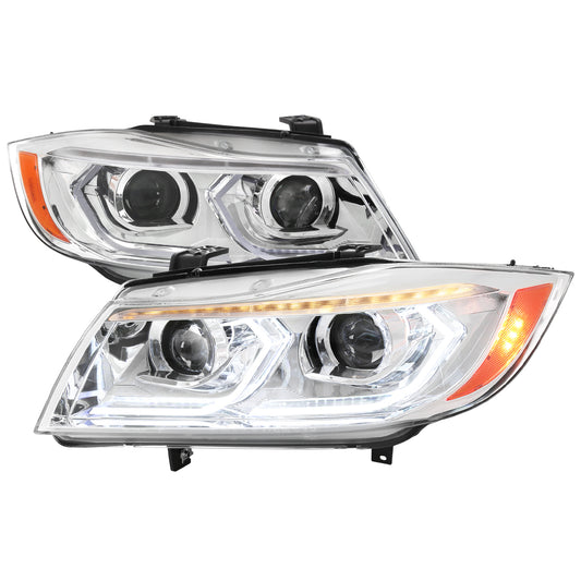 Spec-D 2006 BMW E90 3-Series 4DR chrome headlights upgrade