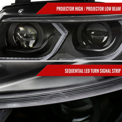 Spec-D 2006-2011 BMW E90 3-Series 4DR LED Projector Black Headlights