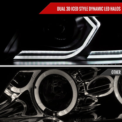 Spec-D 2006-2011 BMW E90 3-Series 4DR LED Projector Black Headlights