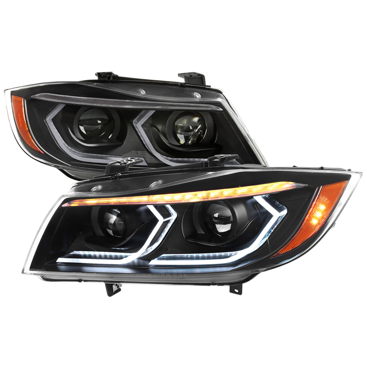 Spec-D 2006-2011 BMW E90 3-Series 4DR LED Projector Black Headlights