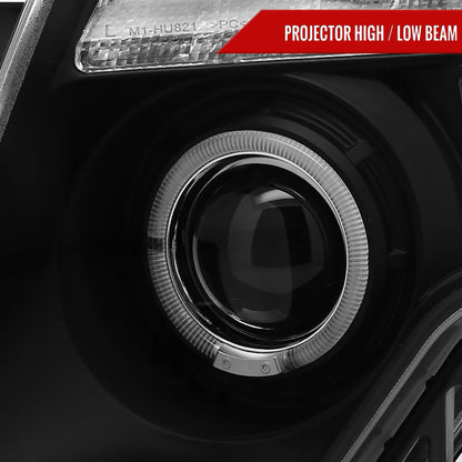 Spec-D 2007-2010 Ford Edge Halo Projector LED Strip Black Headlights