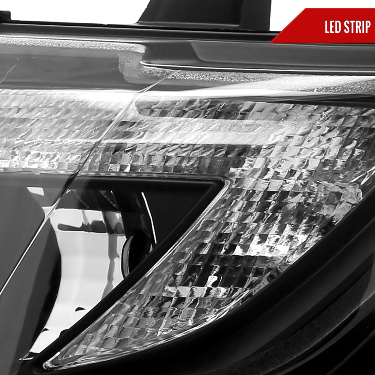 Spec-D 2007-2010 Ford Edge Halo Projector LED Strip Black Headlights