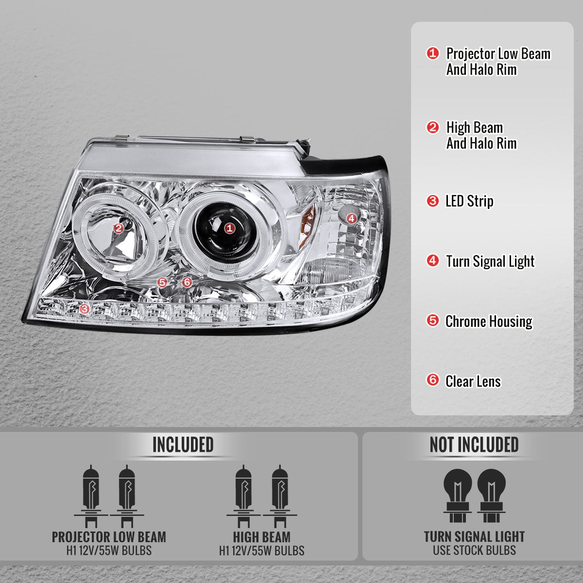 Spec-D 2002 Ford Explorer Dual chrome custom headlights