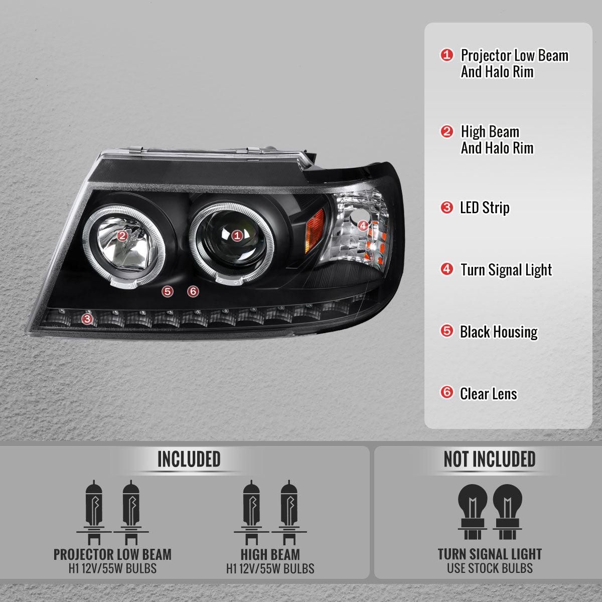Spec-D 2002 Ford Explorer Dual black custom headlights