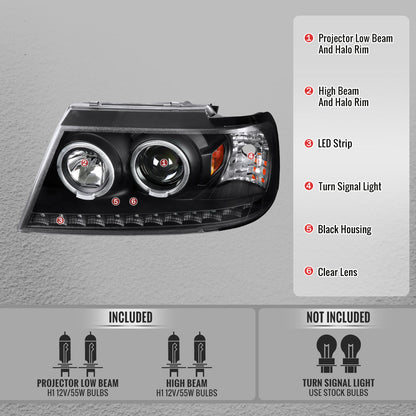 Spec-D 2002 Ford Explorer Dual black custom headlights