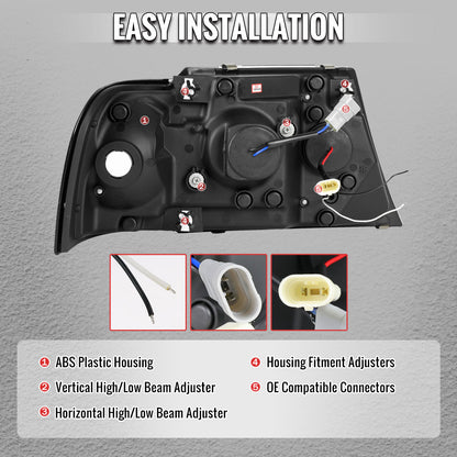 Spec-D 2002-2005 Ford Explorer Dual Halo Projector Black Headlights