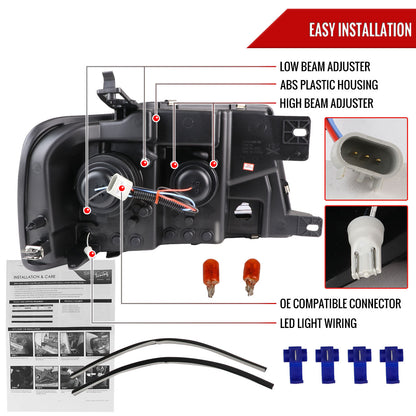05 Ford F-150 Lincoln Mark Spec-D black headlights