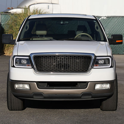 Spec-D 2004-2008 Ford F-150/ 2006-2008 Lincoln Mark LT LED Projector Black Headlights