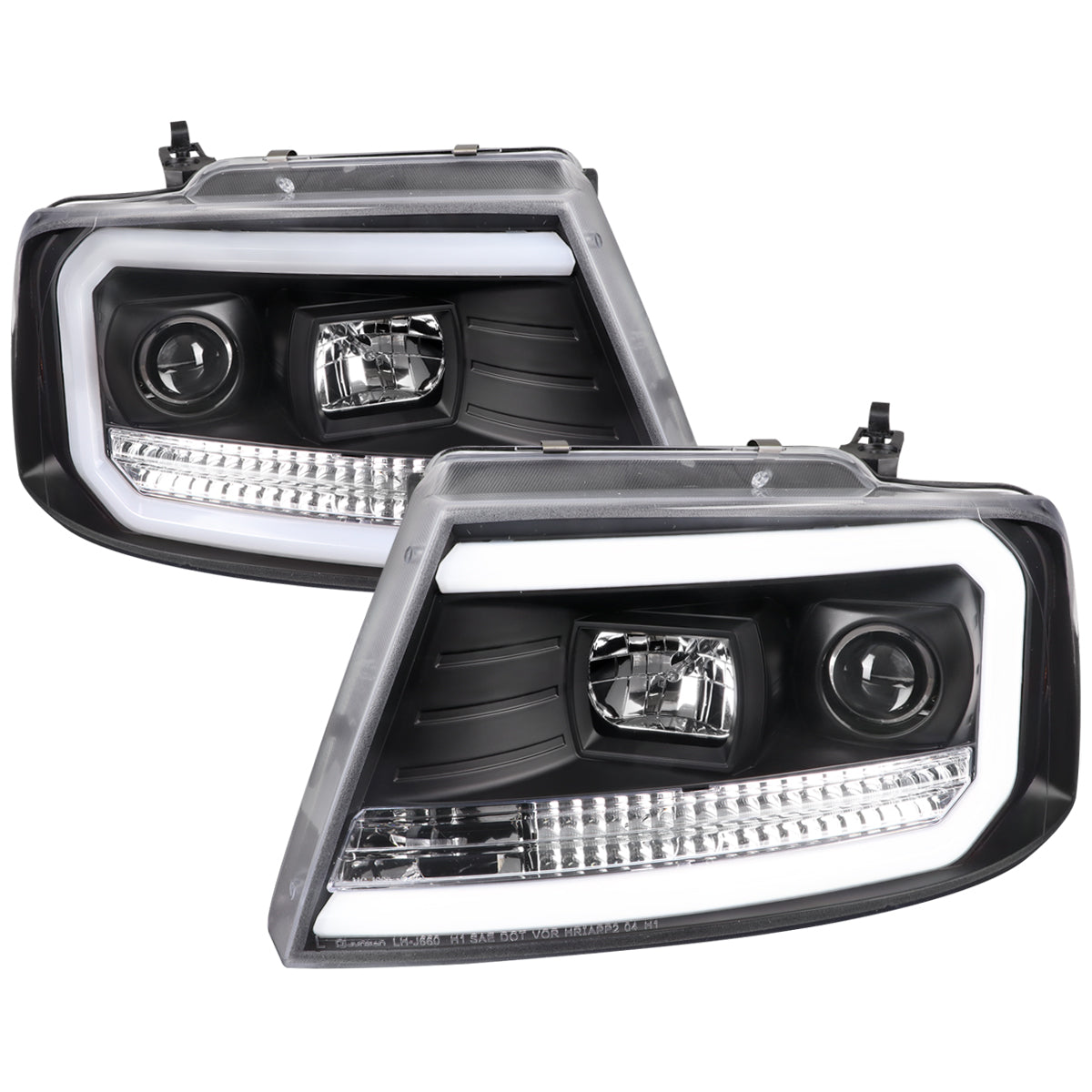 Spec-D 2004-2008 Ford F-150/ 2006-2008 Lincoln Mark LT LED Projector Black Headlights