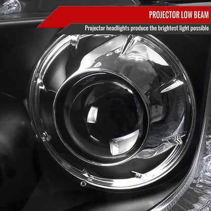 Spec-D 2004-2008 Ford F-150/ 2006-2008 Lincoln Mark LT Halo Projector LED & LED Turn Signal Lights Black Headlights