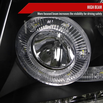 Spec-D 2004-2008 Ford F-150/ 2006-2008 Lincoln Mark LT Halo Projector LED & LED Turn Signal Lights Black Headlights