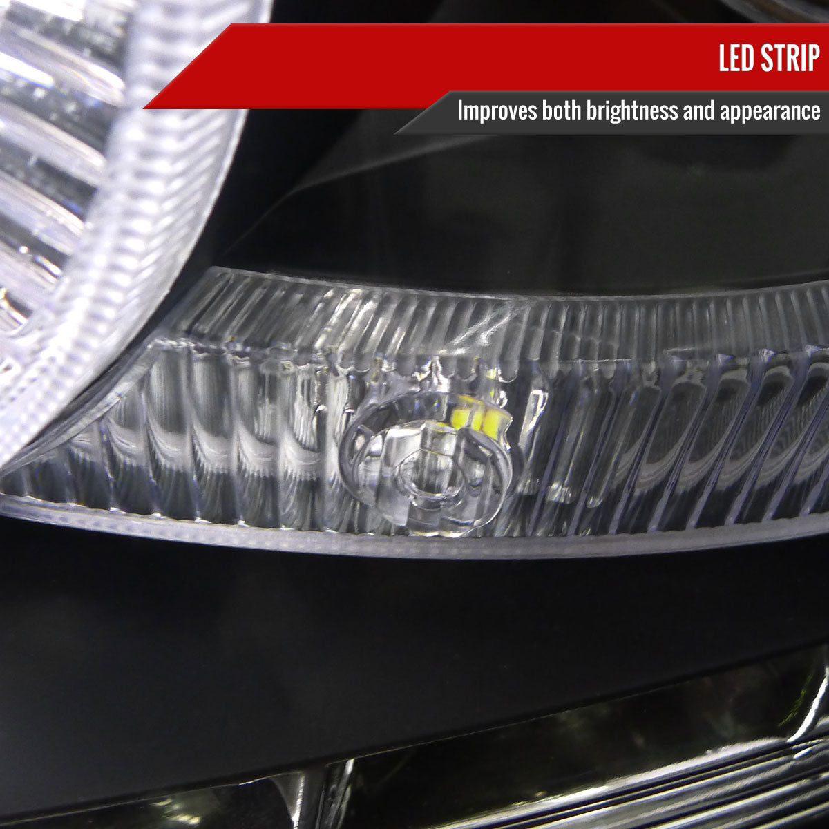 Spec-D 2004-2008 Ford F-150/ 2006-2008 Lincoln Mark LT Halo Projector LED & LED Turn Signal Lights Black Headlights