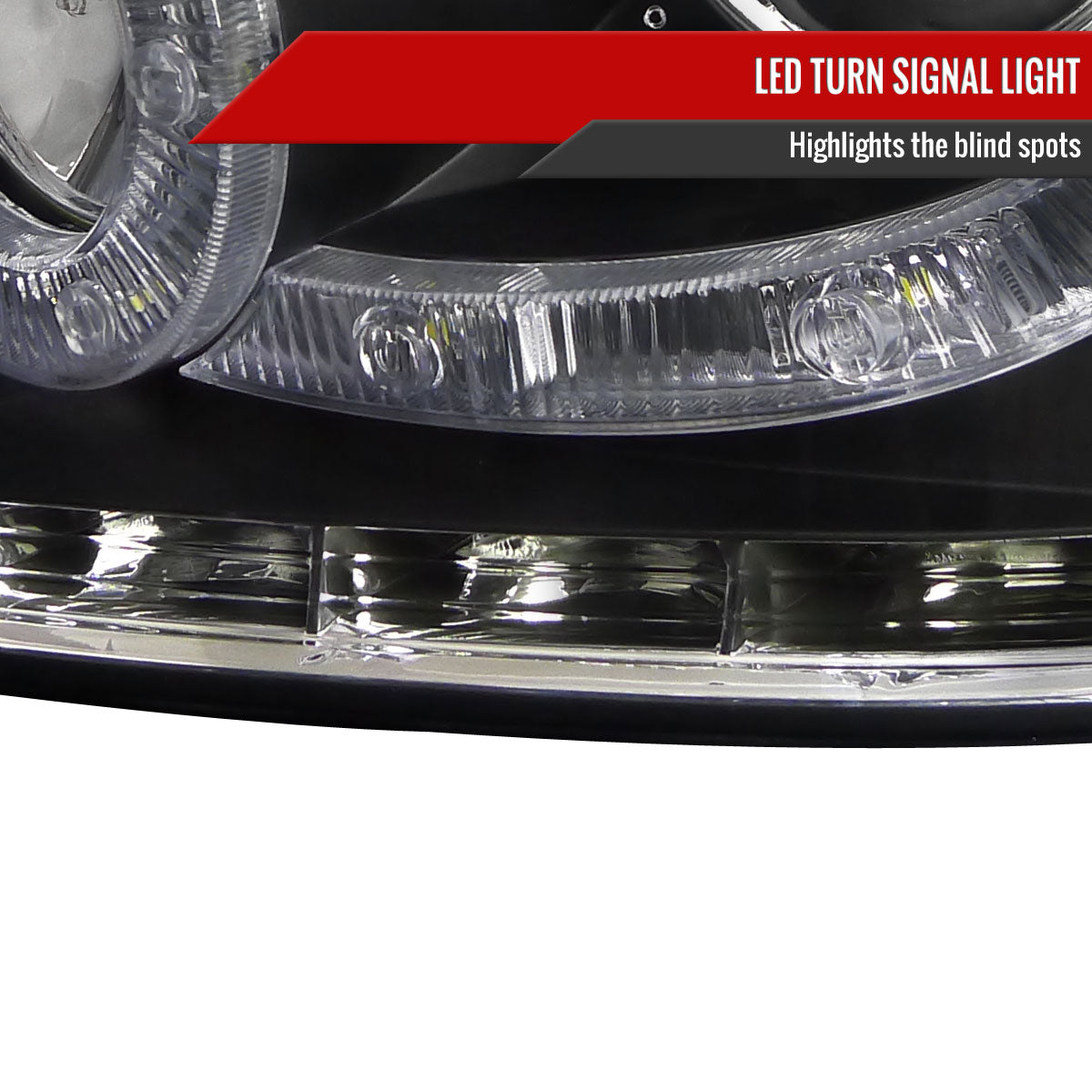 Spec-D 2004-2008 Ford F-150/ 2006-2008 Lincoln Mark LT Halo Projector LED & LED Turn Signal Lights Black Headlights