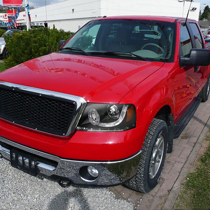 Spec-D 2004-2008 Ford F-150/ 2006-2008 Lincoln Mark LT Halo Projector LED & LED Turn Signal Lights Black Headlights