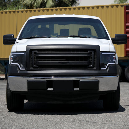 Spec-D 2009-2014 Ford F-150 Switchback Sequential LED Turn Signal Projector Black Headlights