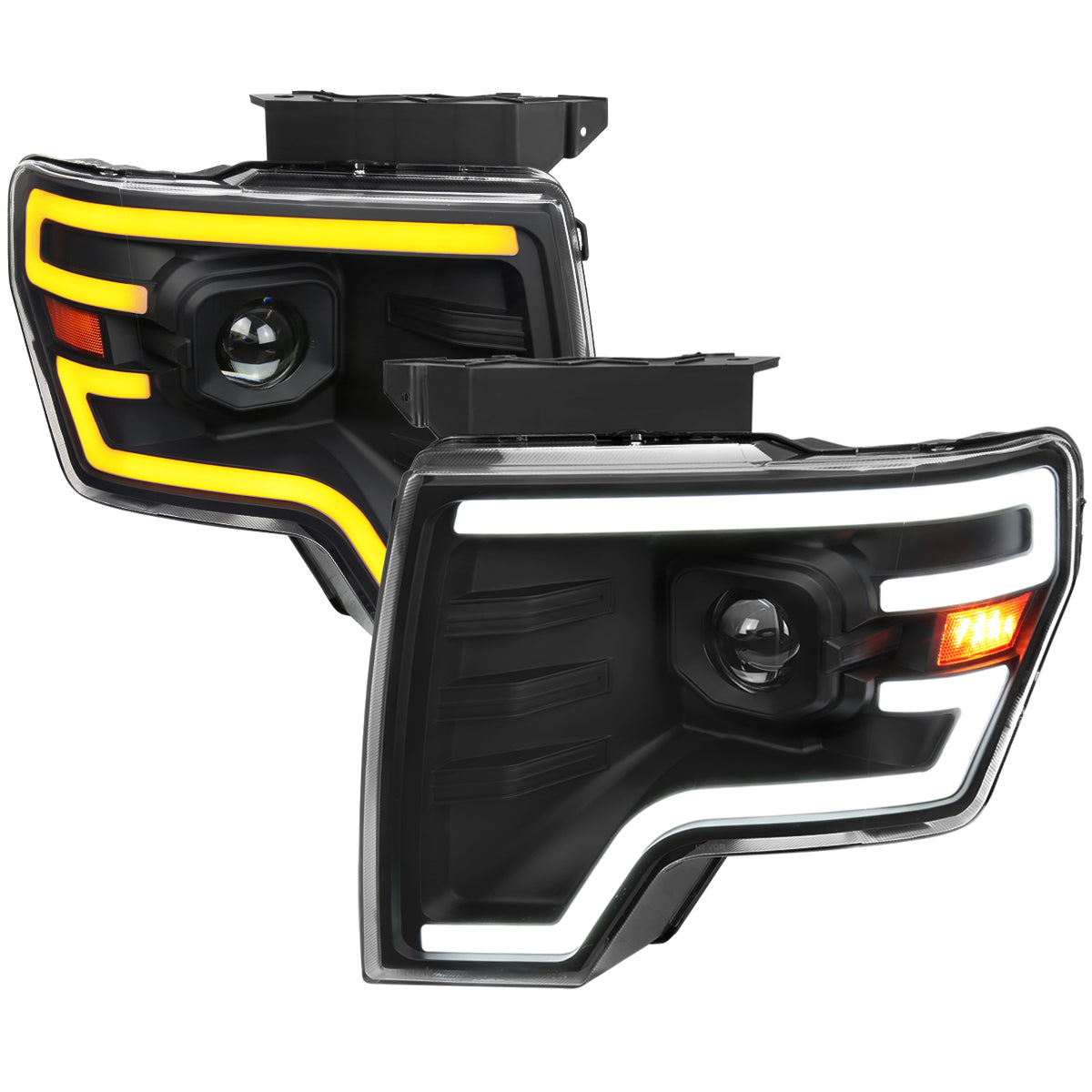 Spec-D 2009 Ford F-150 black Sequetial LED headlights upgrade