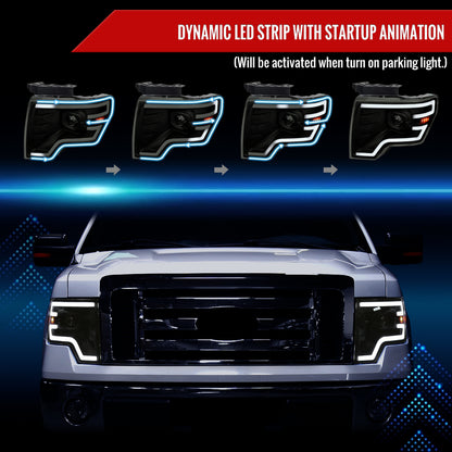 Spec-D 2011 Ford F-150 black sequential headlights