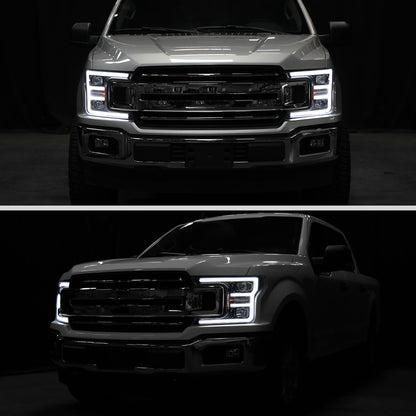 Spec-D 19 Ford F-150 Glossy black headlights