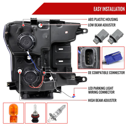 19 Ford F-150 Spec-D black headlights