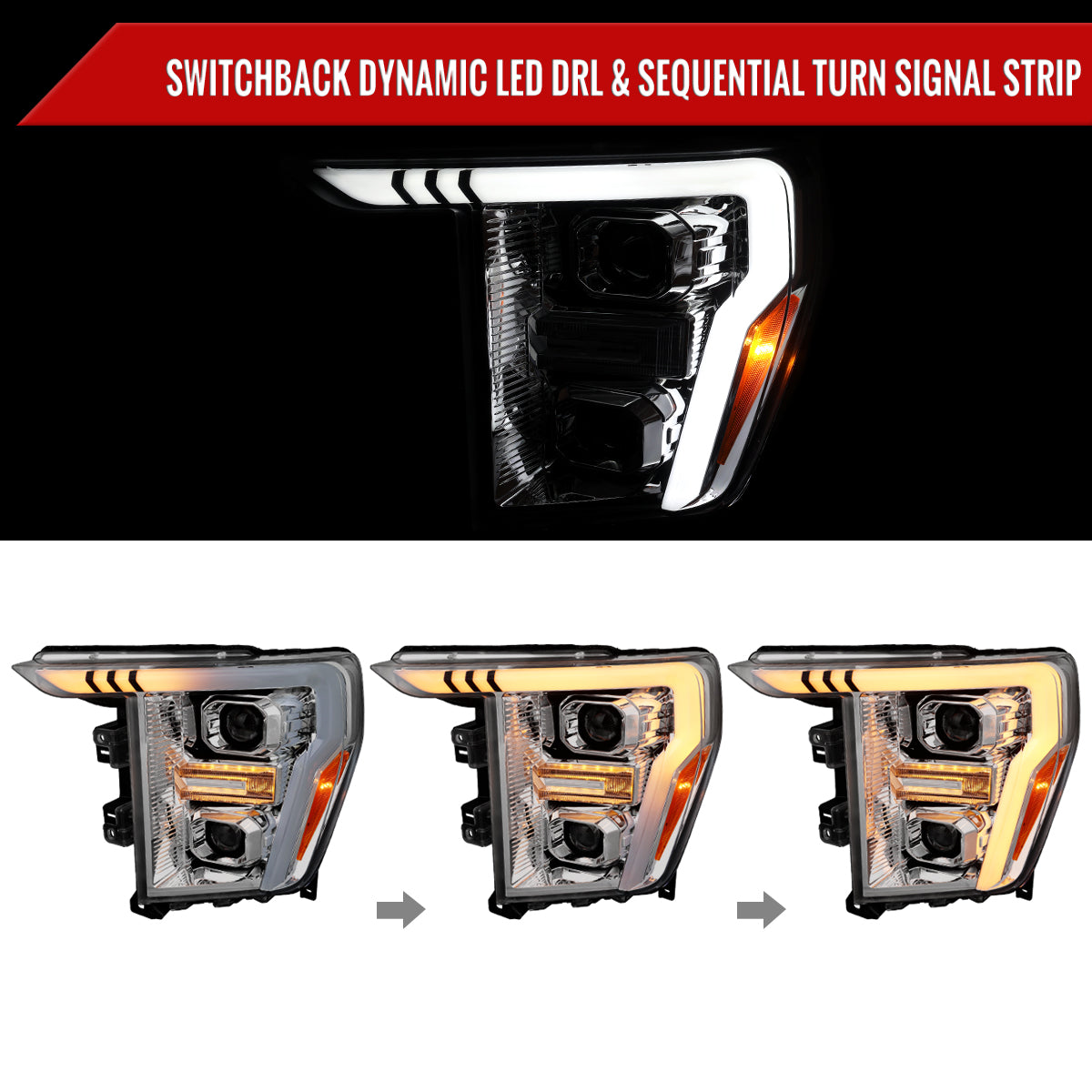 2022 Ford F-150 Spec-D chrome aftermarket headlights