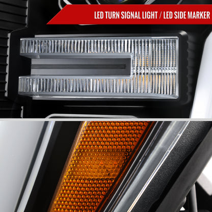Spec-D 21 Ford F-150 black LED bar Projector headlights