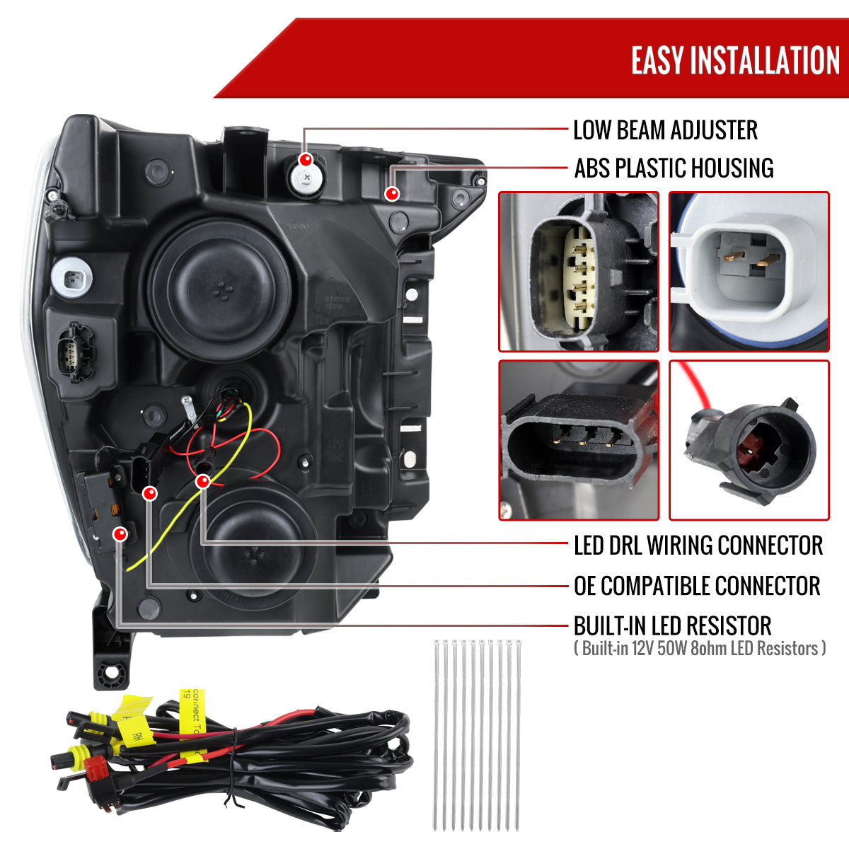 22 Ford F-150 Spec-D black sequential Projector headlights