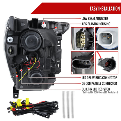 22 Ford F-150 Spec-D black sequential Projector headlights