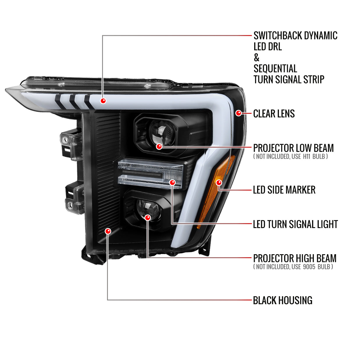 Spec-D Ford F-150 23 black Projector headlights