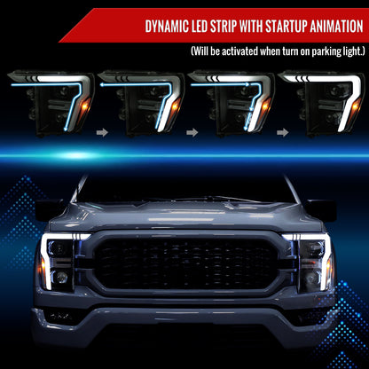 Spec-D 2023 Ford F-150 black sequential headlights