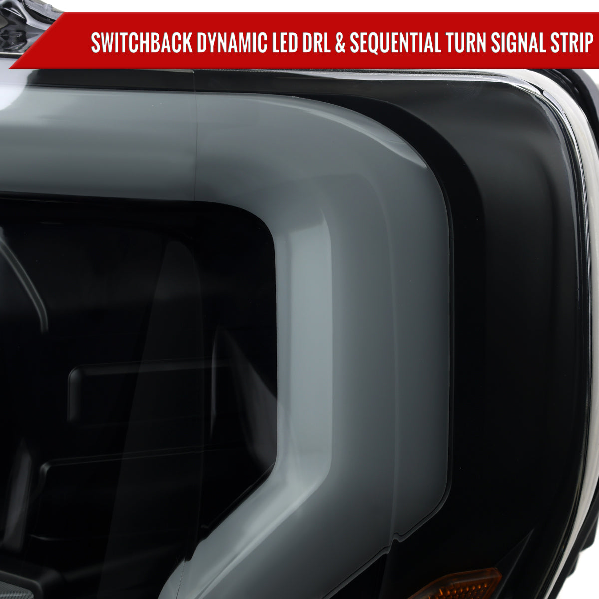 Spec-D 2025 Ford F-150 black custom headlights