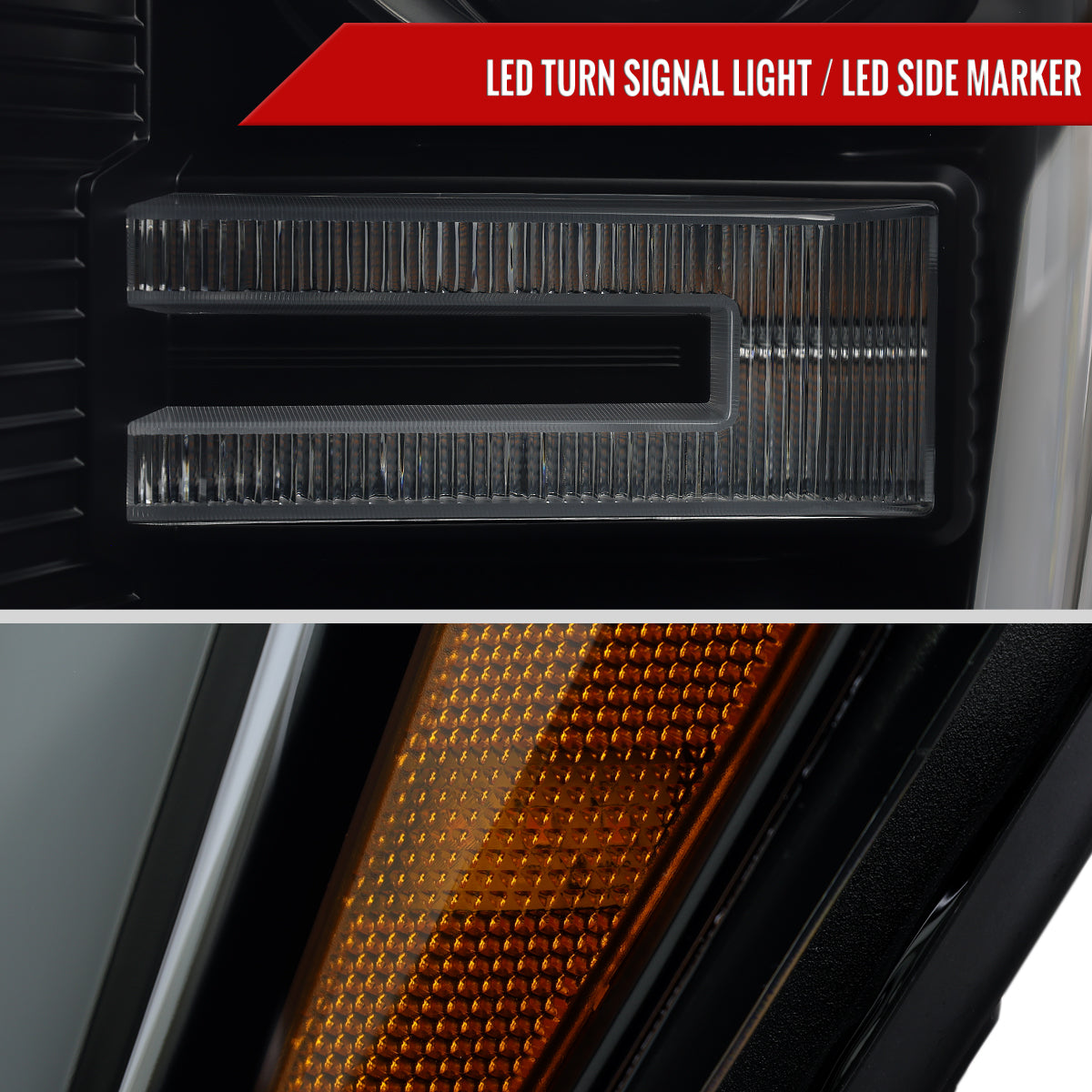 Spec-D 21 Ford F-150 black LED headlights