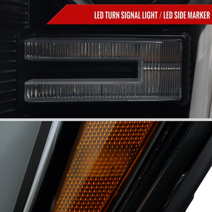 Spec-D 21 Ford F-150 black LED headlights